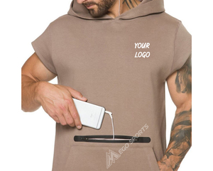 Chaqueta Deportiva Impermeable de Manga Corta para Hombre, Talla Grande, con Capucha, Cremallera Grande, Sudadera para Gimnasio, Entrenamiento, Deporte - Product Image 2