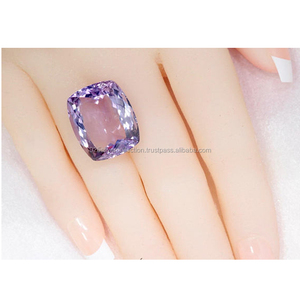Forme de coussin à facettes en améthyste naturelle de haute qualité coupe pierres précieuses à facettes calibrées en vrac pour la fabrication de bijoux au meilleur prix - Product Image 1