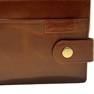 Men's Vintage Style Genuine Leather <b>Wallet</b> Embroidery Decoration Short Length <b>RFID</b> Feature Geometric Pattern Polyester Lining - Product Image 1