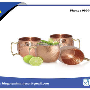 แก้วมักมอสโก18ออนซ์ทำด้วยมือถ้วยเซรามิกทองแดงบริสุทธิ์แก้วทำจากค้อนประสิทธิภาพสูงสำหรับการจับที่สะดวกสบาย - Product Image 2