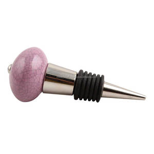 Bouchon de bouteille de vin en céramique craquelé violet clair fait à la main - Product Image 3