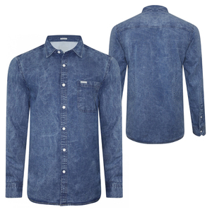 Worldwide Sale Custom Made Eco-Friendly Breathable Quick Dry Long Sleeve Casual <b>Denim</b> <b>Shirts</b> Autumn Solid Color Adults Plus Size - Product Image 1