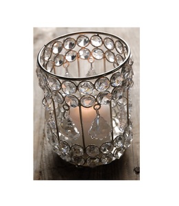 Bougeoir pilier en cristal doré pour décoration de mariage bureau à domicile - Product Image 2
