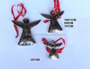 Ángel colgante de árbol de Navidad moderno de alta calidad, aluminio con acabado de níquel, tamaños de 7-10cm para decoración y adornos navideños - Product Image 2