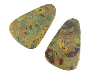 แจสเปอร์ผลไม้สีน้ำตาลสวย2ชิ้นทรงหลวมไม่ซ้ำใครหินธรรมชาติพื้นผิวเรียบ - Product Image 4