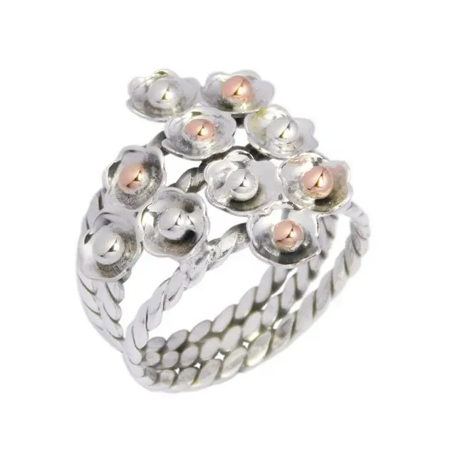 Neues modedesign 925 Zwei-Töne-Silberringe handgefertigt 9,25 Sterling-Silber-Schmuck Vintage-Ring