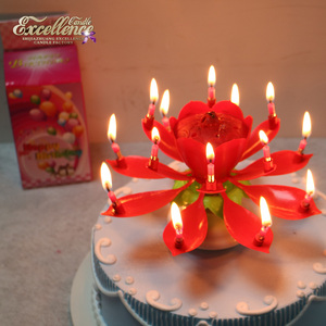 ألعاب نارية متعددة الألوان على شكل زهرة شموع موسيقية دوارة لعيد الميلاد - Product Image 2