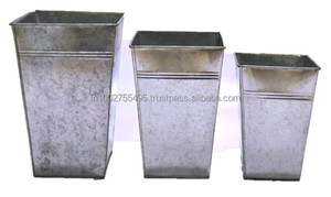 Ensemble de 3 jardinières classiques en tôle galvanisée IHA pour la décoration extérieure - Product Image 3