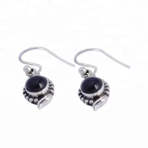 Factory Direct Sale Fashion Silver 925 Black Onyx Trendy Stud Earrings Suppliers And Exporter For Woman And Girl Gift