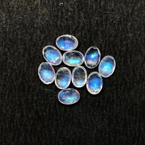 9x11mm pierre de lune arc-en-ciel naturelle à facettes coupe ovale pierre en vrac en gros véritable pierre de lune du fabricant direct - Product Image 1