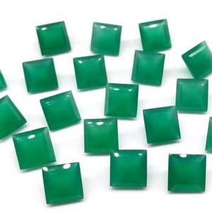 หินโอนิกซ์สีเขียวธรรมชาติขนาด5มม. อัญมณีแบบหลวมตัดจากผู้ผลิตร้านค้าออนไลน์ - Product Image 1