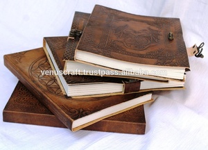 Celtique Dragon Volant En Relief Personnalisé À La Main En Cuir Véritable Journal Couverture Rigide Cahier Pages Blanches Antique En Laiton C-Lock - Product Image 3