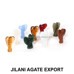 Piedra preciosa de ágata Premium hecha a mano de 1 pulgada, tallado único, diseño de Ángel Feng Shui, piedra semipreciosa, artesanías de piedra semipreciosa - Product Image 1