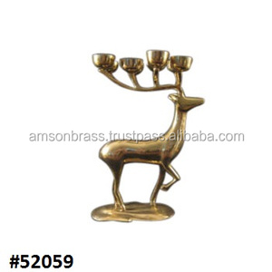 Portavelas de Reno de aluminio y metal Diseño de lujo hecho a mano Vela de cuatro pilares - Product Image 4