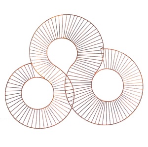 Bandejas decorativas de alambre de Metal antiguo, redondas, de cobre, arte de pared para decoración del hogar, Hotel, restaurante - Product Image 4