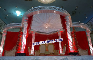 Mandap de Boda de Cristal LED de Lujo, Mandap de Boda de Cristal Dorado, Mandaps de Boda CALIFORNIA - Product Image 5