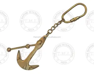 旧货船用黄铜航海锚钥匙扣折叠锚钥匙圈收藏船用微型锚