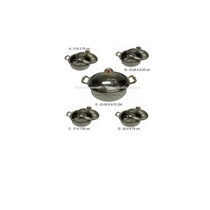 Juego de 6 Platos Redondos de Latón con Asas y Tapa de Vidrio, Duraderos, Novedosos, con Certificación CE, para Vajilla y Artículos para el Hogar - Product Image 2
