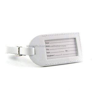 Étiquette de bagage en cuir PU souple pour avion cadeau personnalisé - Product Image 1