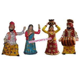 รูปปั้นบังราแบบปัญจาบ ทันสมัย น้ำหนักเบา ขนาดสั่งทำได้ โต๊ะกลางสำหรับตกแต่งงานแต่งงาน - Product Image 1