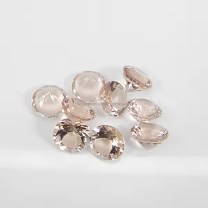 Kualitas Tinggi Batu Permata Peach Morganite 7Mm Bulat Potongan Segi 1.25 Cts Grosir Batu Permata