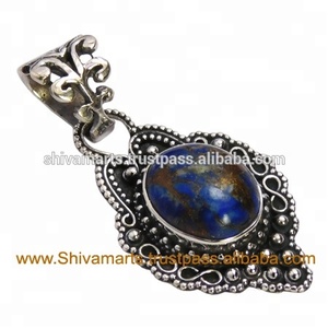 Colgante de joyería fina de Plata de Ley 925 indio hecho a mano con piedra preciosa turquesa de cobre y diseño vintage único-dijes colgantes - Product Image 2
