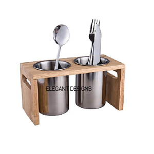 Wholesaler Indian Stylish Wood Utensil Holder Handmade Table <b>Ware</b> Decorative Utensil Holder Hot Selling Wooden Utensils - Product Image 2
