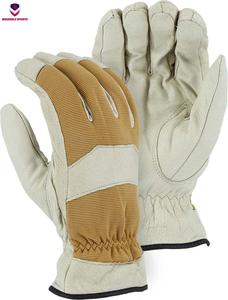 Guantes de cuero de estilo mecánico para hombre, guantes de seguridad resistentes al calor, resistentes al agua, color blanco - Product Image 2