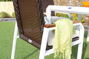 Juego de Comedor de Ratán Sintético para Exteriores, Muebles de Mimbre - Product Image 5