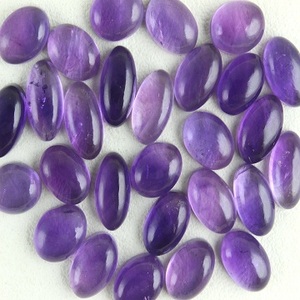 Cabujones brillantes de forma ovalada, piedras preciosas de amatista azul Natural, fabricación de joyas envueltas con alambre - Product Image 4