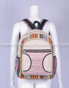 De moda cáñamo yute lona de algodón Unisex mochila al aire libre HBBH 049 - Product Image 2