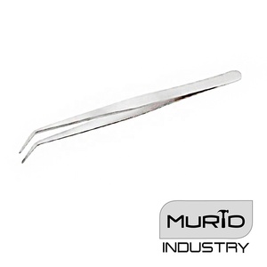 Pince à épiler incurvée en acier inoxydable avec surface à pointe dentée Pince à épiler de qualité supérieure pour un toilettage de précision - Product Image 1