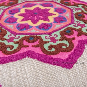 Traditional floral embroidered <b>pillow</b> <b>case</b>, Rich look cushion cover, wholesale designer <b>pillow</b> cover - Product Image 3