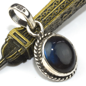Jolis pendentifs en argent Sterling 925 bleu Labradorite, bijoux en argent avec pierres précieuses, bijoux en argent indien - Product Image 3
