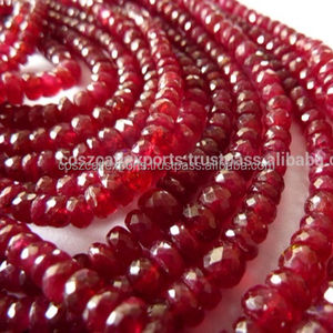 Natural <b>Red</b> Ruby Stone Rondelle <b>Beads</b> Third Party Certified Necklace Coszcalt Exports for Jewelry Making - Product Image 1