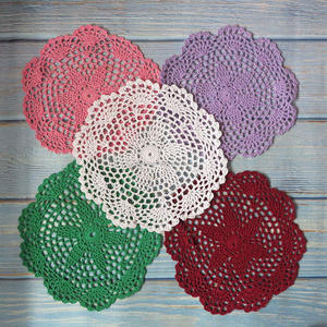 1 pièce tapis de Table rond blanc naturel, au Crochet, élégant - Product Image 3