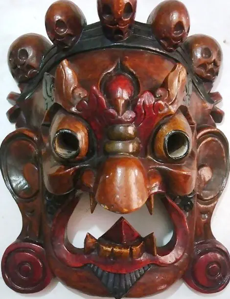 Topeng Kayu Dinding Garuda Buatan Tangan Tuhan Hiasan Rumah Luar Biasa | Kerajinan Tangan Gantung Buatan Nepal | Harga Grosir