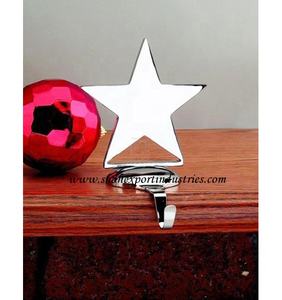 Silver Shiny Metallic Star <b>Christmas</b> <b>Stocking</b> Holders Stand <b>Hanger</b> Sturdy Metal <b>Christmas</b> Tabletop Decorations - Product Image 2