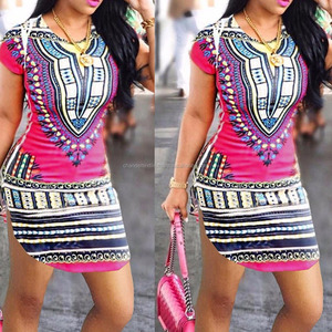 Femmes été bohème Hippie Hippie robe nouvelle impression Tribal africaine Dashiki décontracté fête Mini robe grande taille - Product Image 2