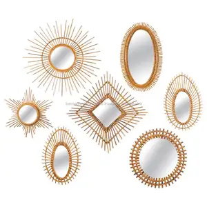 宝明制造商各种设计的波西米亚藤复古镜子