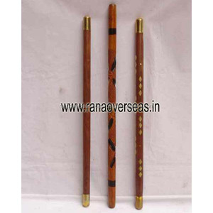 Bâtons de marche artisanaux en bois, tissés à la main, avec incrustation en laiton, pour femmes et hommes anciens - Product Image 4