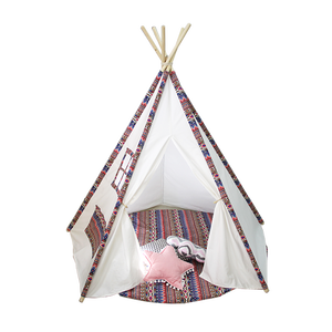 Tente en toile de coton pour enfants, maison de jeu intérieure et extérieure, tipi indien, pour les tout-petits - Product Image 1