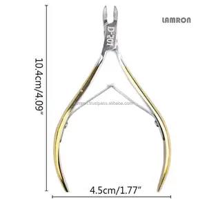 Cuticle Nippers D-01 Polish Finished stainless steel custom size Half Gold Dead Skin Trim Cutter Nail Nippers