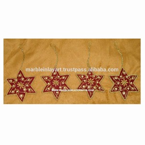 Indian Christmas Tree <b>Ornaments</b> Zari Hand Embroidery - Product Image 1