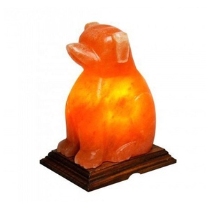 โคมไฟเกลือสุนัขแกะสลักด้วยมือจากฮวงจุ้ยธุรกิจโคมไฟสีชมพูผลิตจากเกลือของนักธุรกิจของขวัญสำหรับคนรักสุนัข - Product Image 1