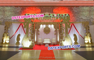 South Indian Wedding Mandap Elegant Wedding Mandap Lotus Carving Pillar Mandaps manufacturere Missouri Mississippi Event Decor - Product Image 6