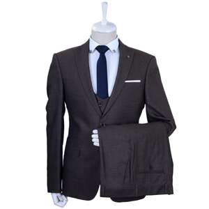 ขายส่งชุดสูทสีกากีผู้ชาย 3 ชิ้นแบบกําหนดเองหรูหราสลิมฟิตสําหรับผู้ชาย - Product Image 6