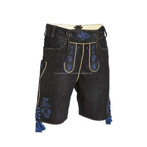Short Bavarois Unisexe Grande Taille Brodé Personnalisé Lederhosen Pli Décoré Anti-Rides Trachten Taille Moyenne Coupe Droite - Product Image 1