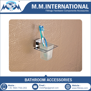 Juego de baño decorativo de dos piezas montado en la pared de Metal con soporte para vaso y cepillo de dientes ecológico y fácil de limpiar - Product Image 5