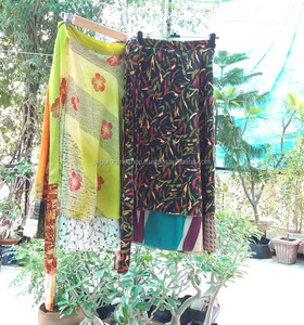 Wholesale Two Layered Reversible Silk Sari Magic Long Wrap <b>Skirts</b> - Product Image 2